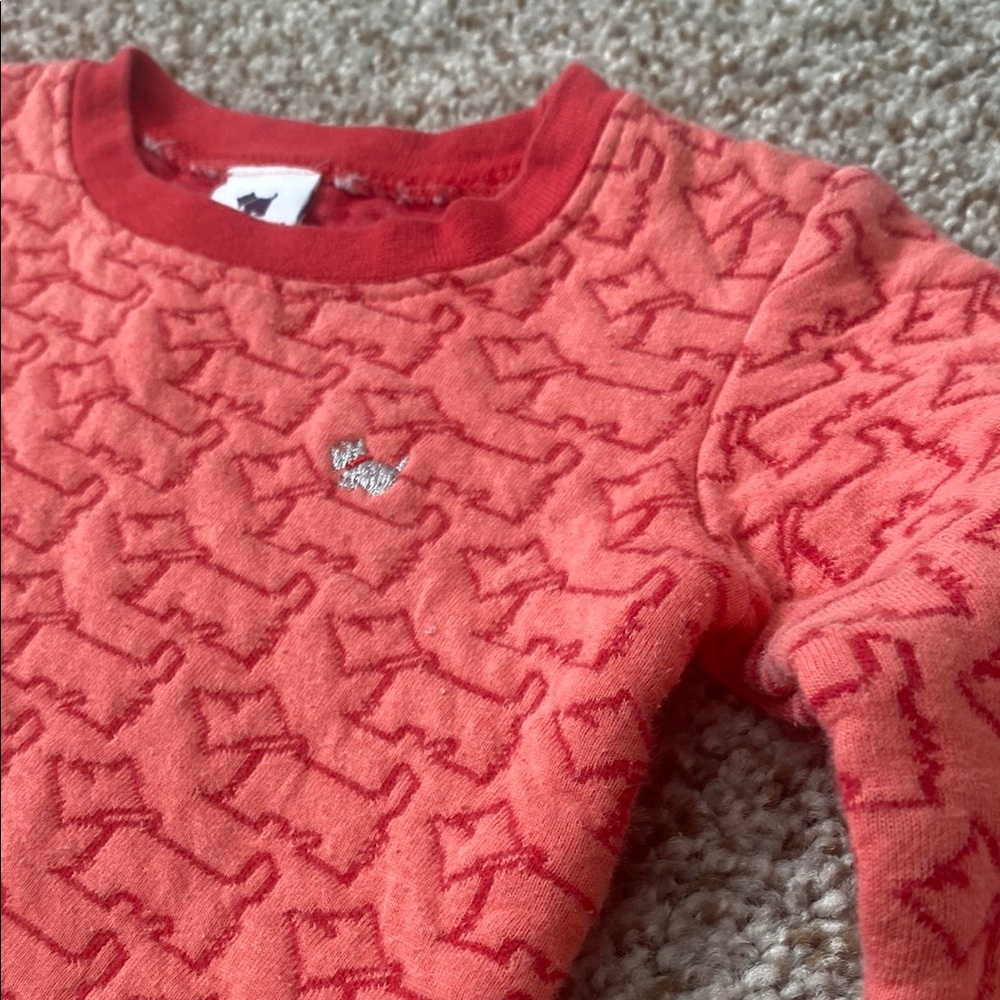 Ferrioni Kids CoralTextured Crew Neck Sweatshirt with Scottie Dog Design